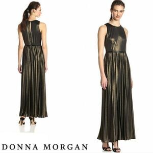 Donna Morgan Gold/Bronze Metallic Sleeveless Formal Maxi Dress
